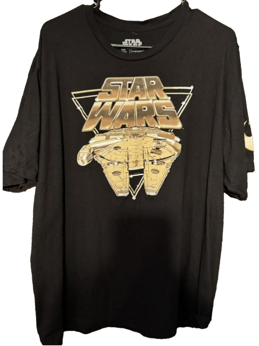 Star Wars Logo Millennium Falcon T-Shirt Men Size XXL Black